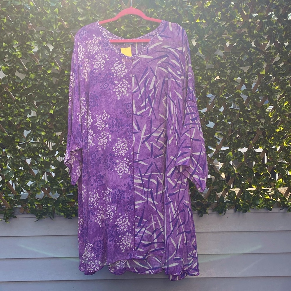 Blue Sky Clothing Tunic Top Blouse Purple  4X
